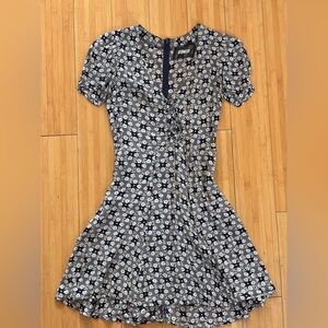 REFORMATION Floral Navy Dress